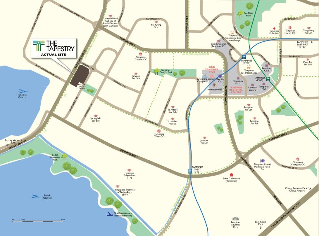 The Tapestry location map