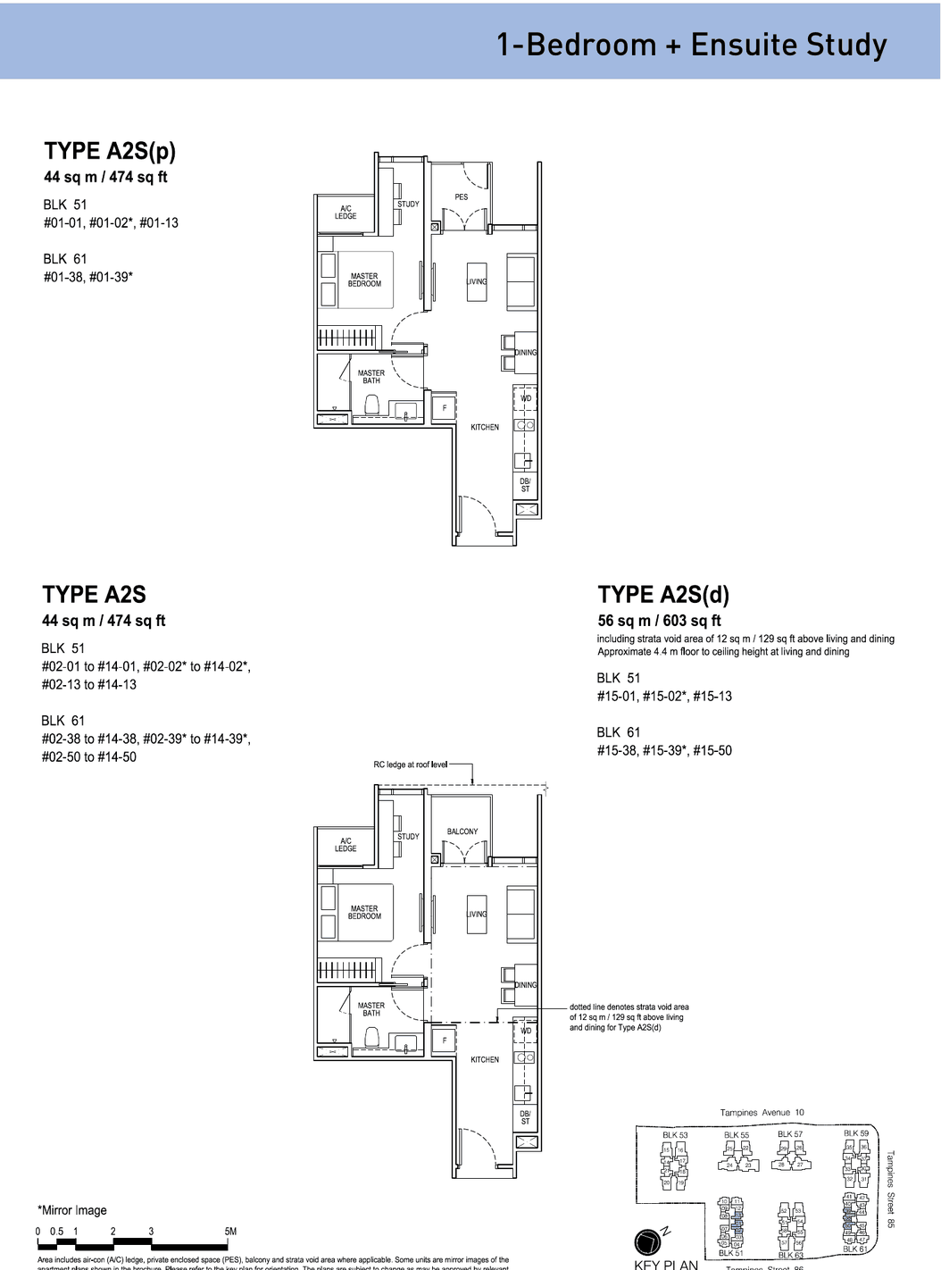 Floor plans · 1-Bedroom + Ensuite Study