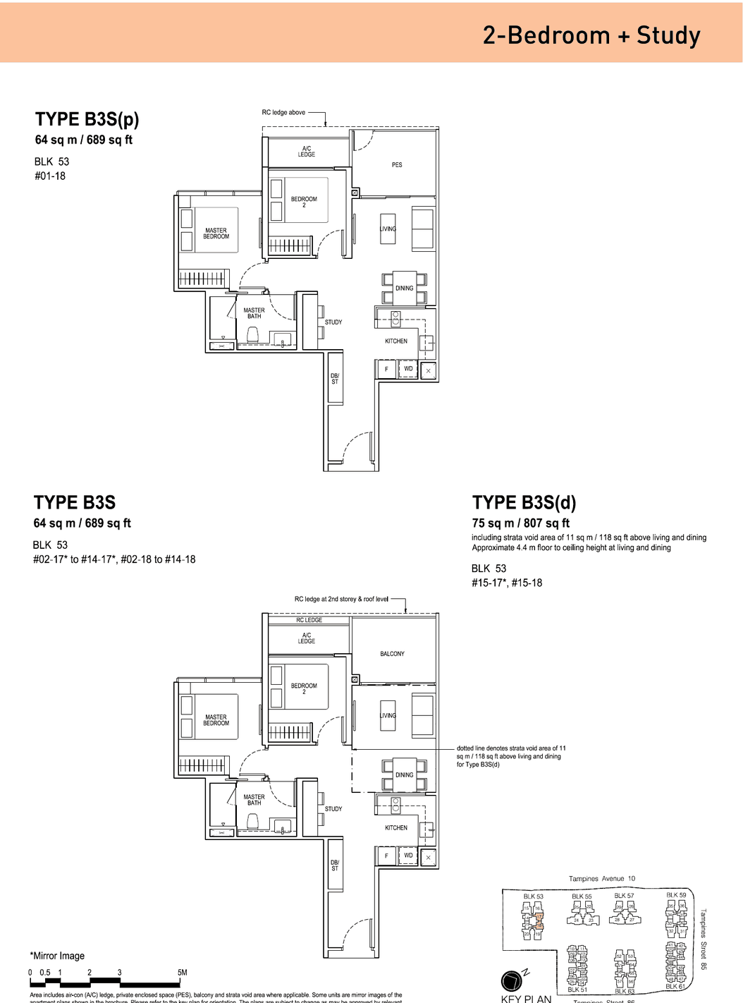 Floor plans · 2-Bedroom + Study