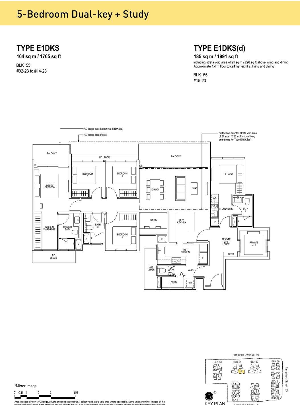 Floor plans · 5-Bedroom Dual-key + Study (2 of 2)